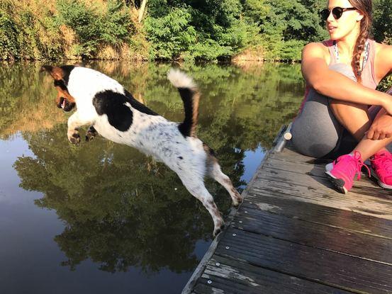Iwo en pleine séance de plongeon