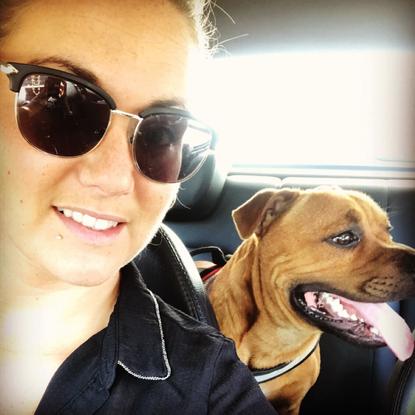 En balade avec Ouimba mon staffie 