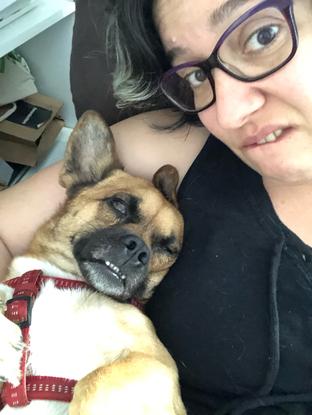 Avec mon chien Shokookoo 