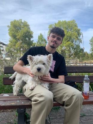 balade avec Sasha, le petit Westie d’un ami à moi