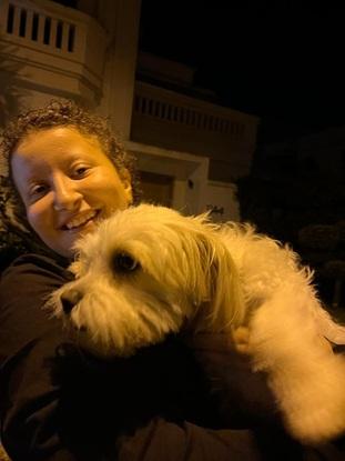 avec wendy le bichon maltais de ma voisine 