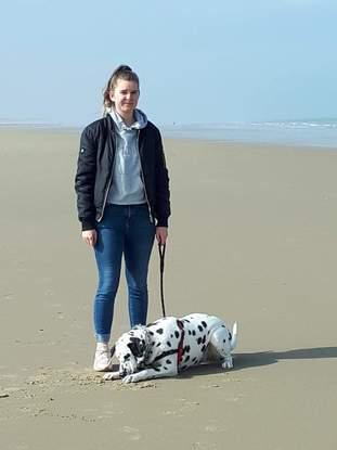 Mon chien et moi en promenade a la plage de calais 